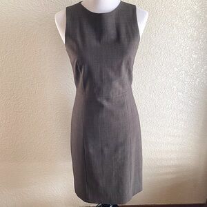 Theory Wool Business Tailored Dress Sleeveless Knee Length Plaid Brown: 4